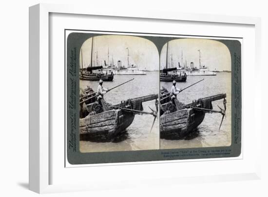 Russian Gunboat 'Bobre' at New Chwang, Manchuria, Russo-Japanese War, 1904-Underwood & Underwood-Framed Giclee Print