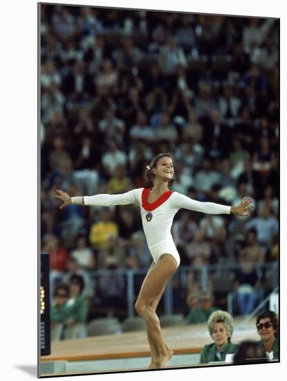 Russian Gymnast Olga Korbut Performing Floor Exercises at Summer Olympics-John Dominis-Mounted Premium Photographic Print
