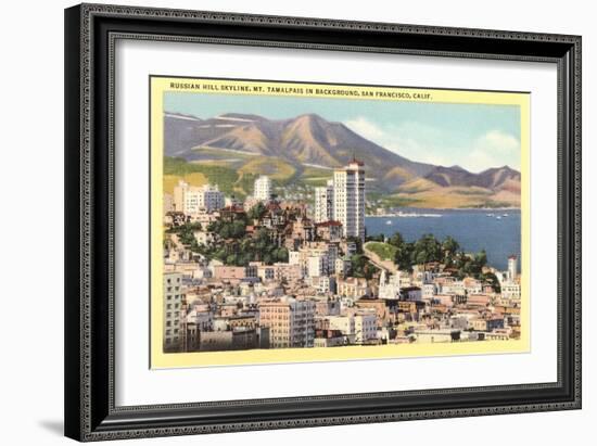 Russian Hill, Mt. Tamalpais-null-Framed Art Print