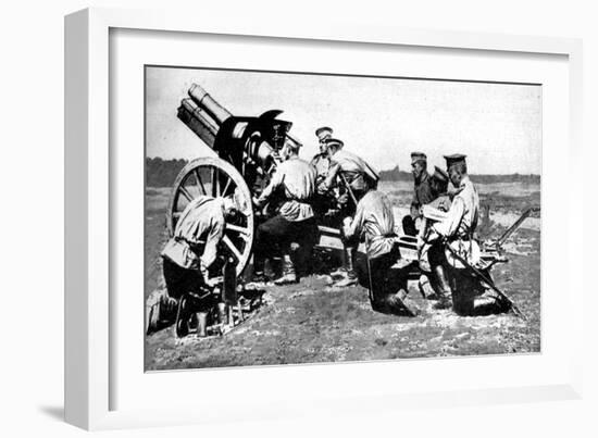 Russian Howitzer at Practice Fire, First World War, 1914-null-Framed Giclee Print