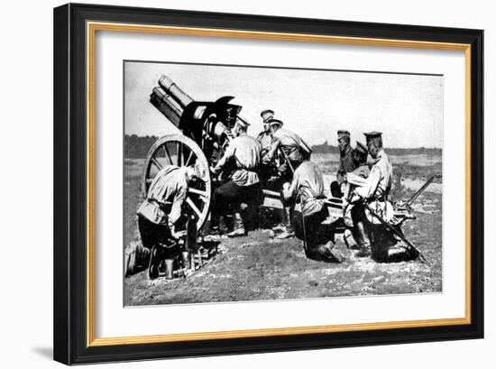 Russian Howitzer at Practice Fire, First World War, 1914-null-Framed Giclee Print