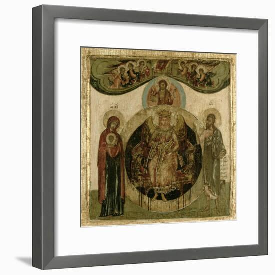 Russian Icon of Sophia, the Holy Wisdom, Enthroned in the Form of a Fiery Winged Angel, Moscow…-null-Framed Giclee Print