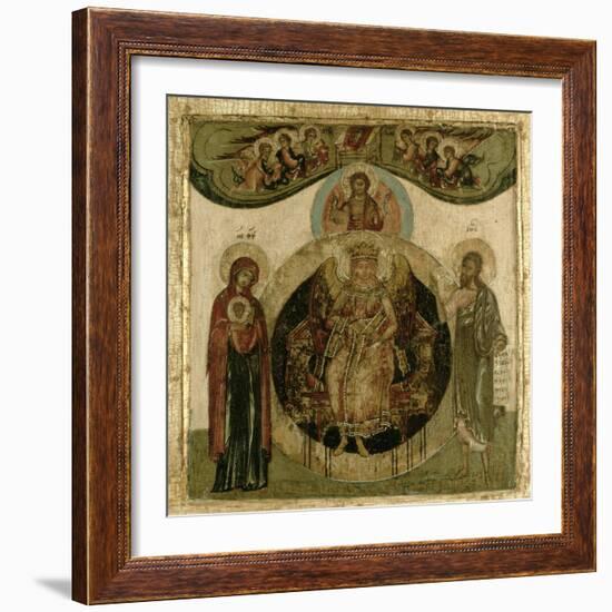 Russian Icon of Sophia, the Holy Wisdom, Enthroned in the Form of a Fiery Winged Angel, Moscow…-null-Framed Giclee Print