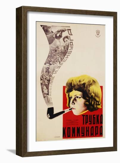 Russian Movie Poster Depicting a Child Smoking a Pipe-null-Framed Giclee Print