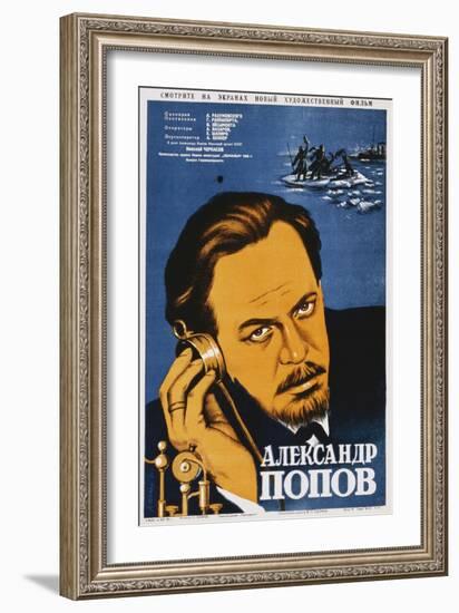 Russian Movie Poster Depicting Aleksandr Popov-null-Framed Giclee Print