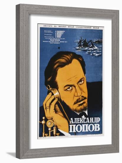 Russian Movie Poster Depicting Aleksandr Popov-null-Framed Giclee Print