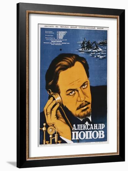 Russian Movie Poster Depicting Aleksandr Popov-null-Framed Giclee Print