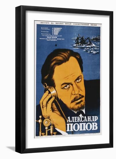 Russian Movie Poster Depicting Aleksandr Popov-null-Framed Giclee Print