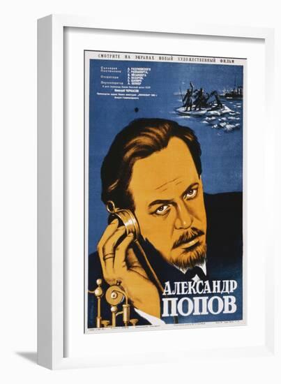 Russian Movie Poster Depicting Aleksandr Popov-null-Framed Giclee Print