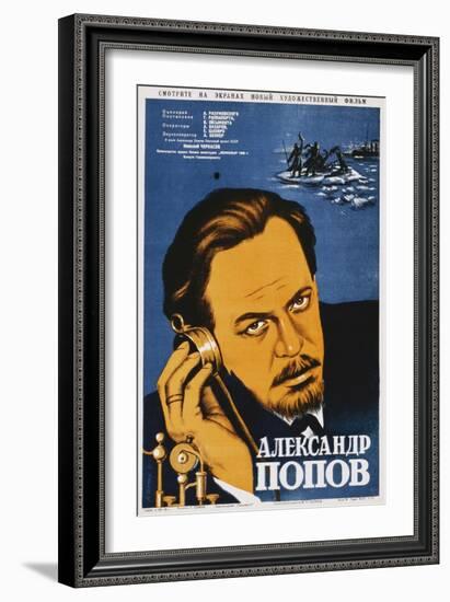 Russian Movie Poster Depicting Aleksandr Popov-null-Framed Giclee Print