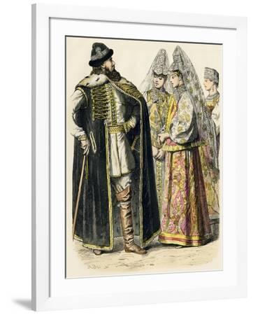 Russian Noble and Lady in Summer Dress, 18Th Giclee