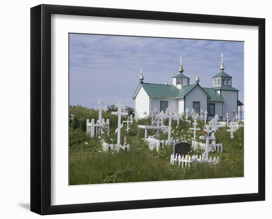 Russian Orthodox Church and Graveyard-null-Framed Photographic Print