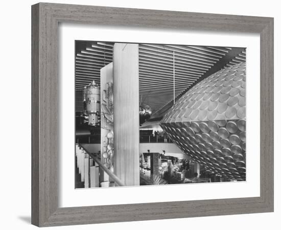 Russian Pavilion with Satellite Models and Saucer Like Space Theatre-Michael Rougier-Framed Photographic Print