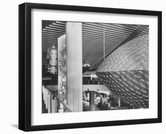 Russian Pavilion with Satellite Models and Saucer Like Space Theatre-Michael Rougier-Framed Photographic Print