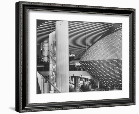 Russian Pavilion with Satellite Models and Saucer Like Space Theatre-Michael Rougier-Framed Photographic Print