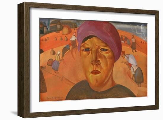 Russian Peasant Woman (From the Series Les Visages De Russi), 1923-Boris Dmitryevich Grigoriev-Framed Giclee Print