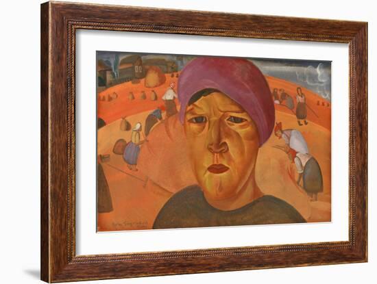 Russian Peasant Woman (From the Series Les Visages De Russi), 1923-Boris Dmitryevich Grigoriev-Framed Giclee Print