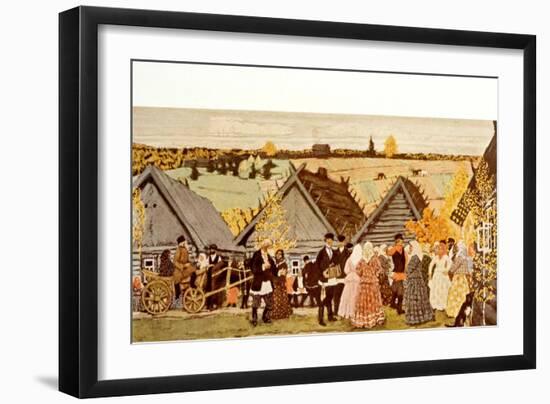 Russian Peasants' dance 1907-Boris Mikhailovich Kustodiev-Framed Giclee Print