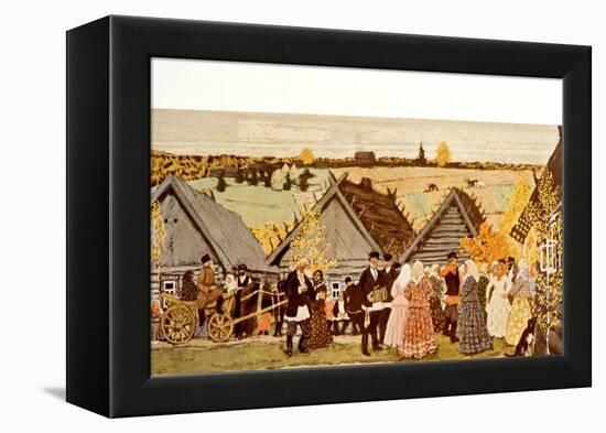 Russian Peasants' dance 1907-Boris Mikhailovich Kustodiev-Framed Premier Image Canvas