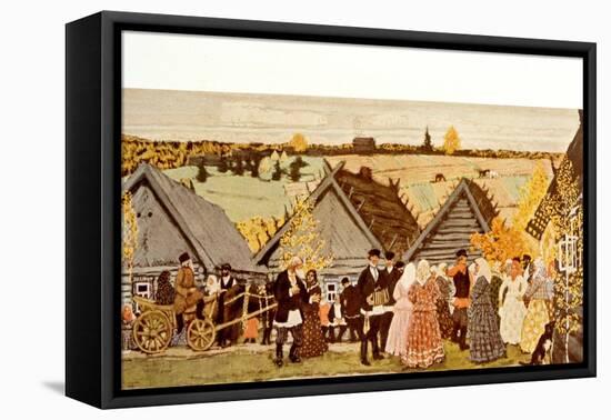 Russian Peasants' dance 1907-Boris Mikhailovich Kustodiev-Framed Premier Image Canvas