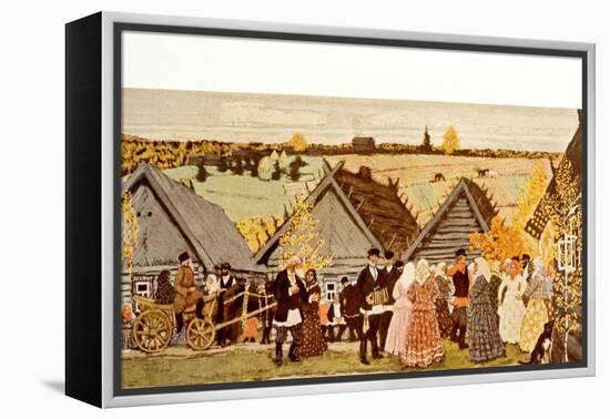 Russian Peasants' dance 1907-Boris Mikhailovich Kustodiev-Framed Premier Image Canvas