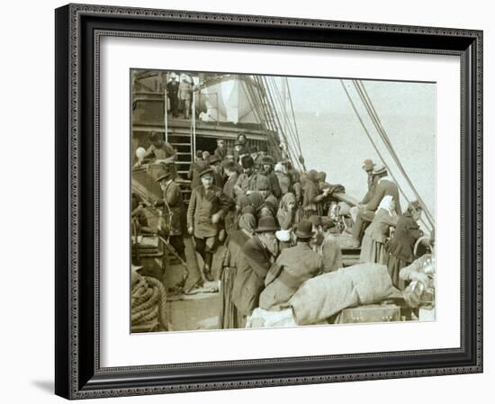 Russian pilgrims to Jerusalem aboard vessel in Beirut harbour, 1903-Carlton Harlow Graves-Framed Photographic Print