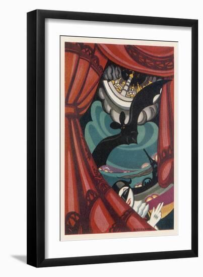 Russian Poster for the Bat Theatre-Soudeikine-Framed Art Print