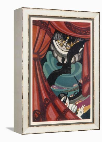 Russian Poster for the Bat Theatre-Soudeikine-Framed Stretched Canvas
