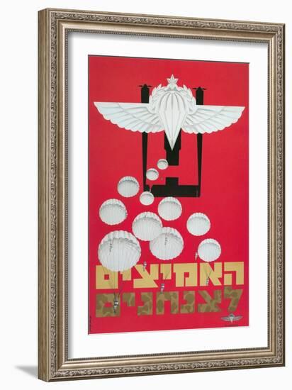 Russian Poster with Parachutes-null-Framed Giclee Print