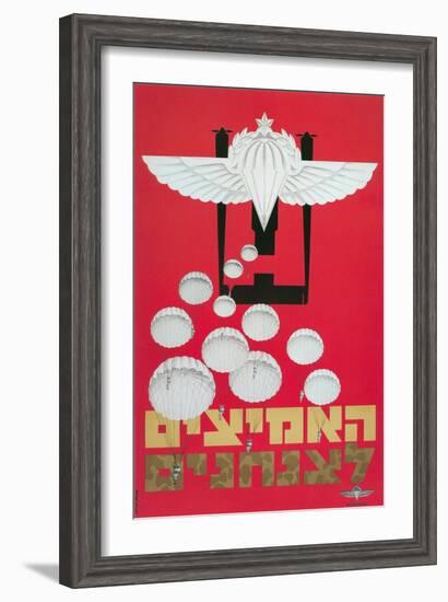 Russian Poster with Parachutes-null-Framed Giclee Print