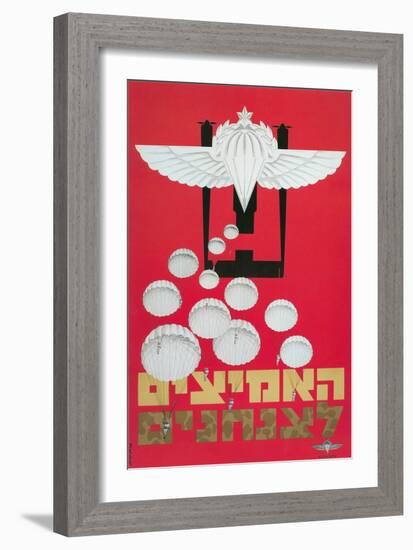 Russian Poster with Parachutes-null-Framed Giclee Print