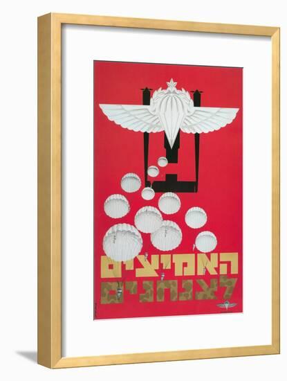 Russian Poster with Parachutes-null-Framed Giclee Print