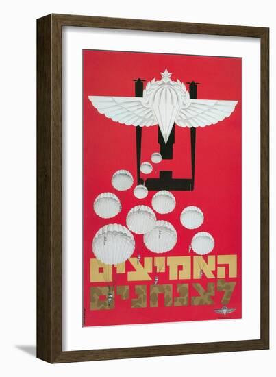 Russian Poster with Parachutes-null-Framed Giclee Print