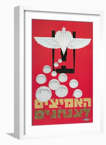 Russian Poster with Parachutes-null-Framed Giclee Print