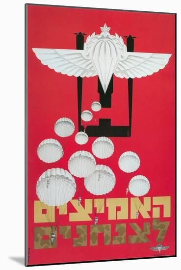 Russian Poster with Parachutes-null-Mounted Giclee Print