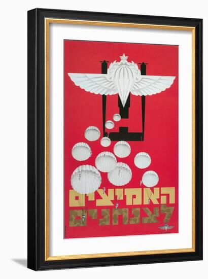 Russian Poster with Parachutes-null-Framed Giclee Print