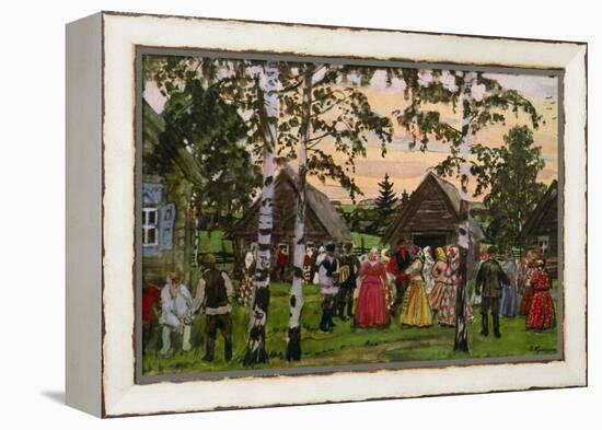 Russian Round Dance 1912-Boris Mikhailovich Kustodiev-Framed Premier Image Canvas