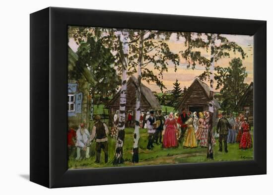 Russian Round Dance 1912-Boris Mikhailovich Kustodiev-Framed Premier Image Canvas