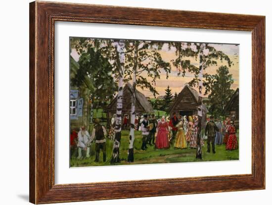 Russian Round Dance 1912-Boris Mikhailovich Kustodiev-Framed Giclee Print