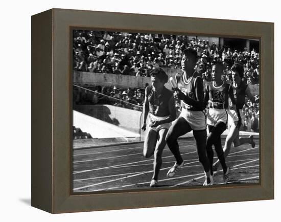 Russian Runner, Irina Press with Us Sprinter Wilma Rudolph in Women's Relay Race at Olympics-George Silk-Framed Premier Image Canvas