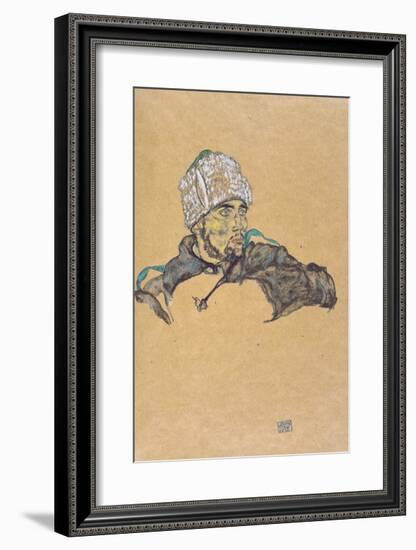 Russian Soldier (Prisoner of War), 1915-Egon Schiele-Framed Premium Giclee Print