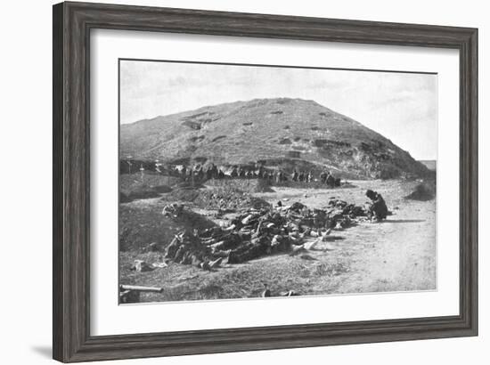 Russian Soldiers Collecting Cartridges from the Dead before Burial, Russo-Japanese War 1904-5-null-Framed Giclee Print