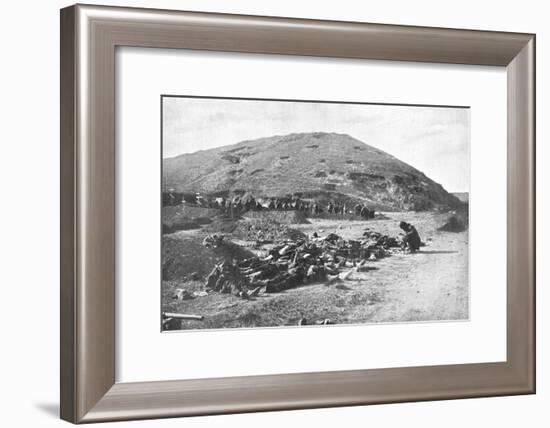 Russian Soldiers Collecting Cartridges from the Dead before Burial, Russo-Japanese War 1904-5-null-Framed Giclee Print