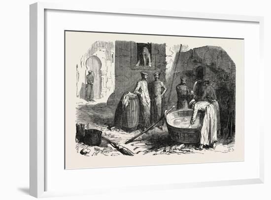 Russian Soldiers Preparing their Meals. 1855-null-Framed Giclee Print