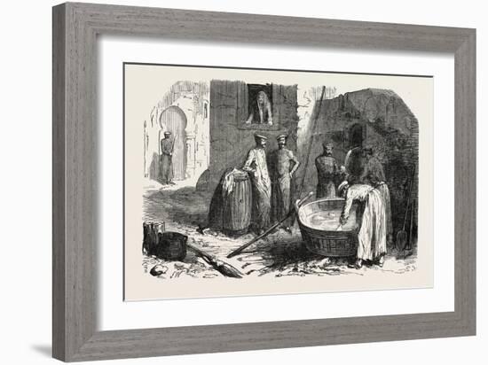 Russian Soldiers Preparing their Meals. 1855-null-Framed Giclee Print