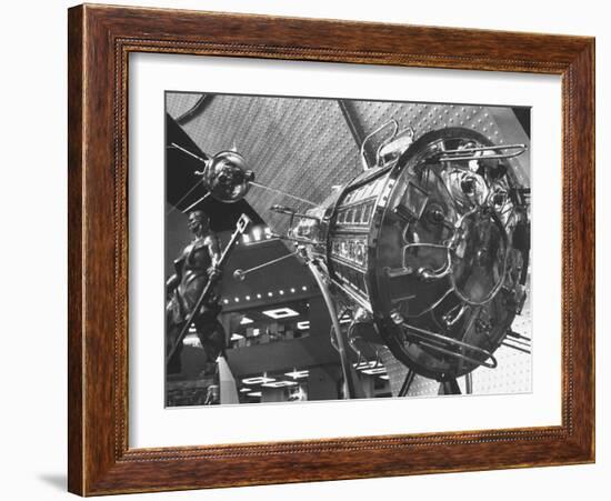 Russian Sputnik III on Display at Soviet Exhibit-Walter Sanders-Framed Photographic Print