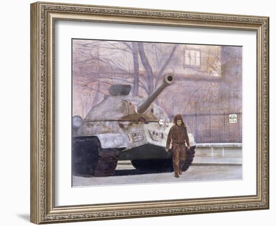 Russian Tank in Budapest in 1956-null-Framed Giclee Print