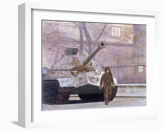 Russian Tank in Budapest in 1956-null-Framed Giclee Print