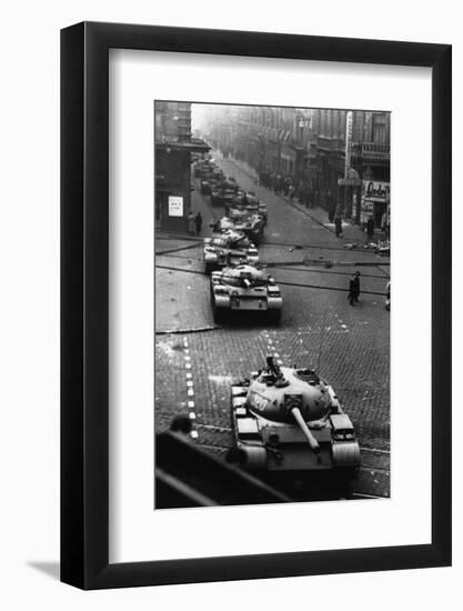 Russian Tanks on Budapest Street in 1956-null-Framed Photographic Print