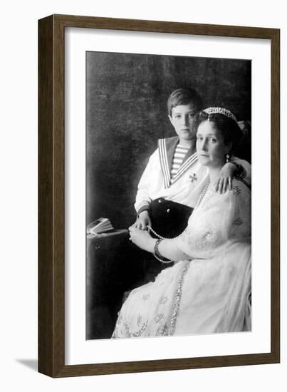 Russian Tsarina Alexandra and Tsarevich Alexei-Science Source-Framed Giclee Print
